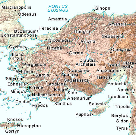 Map of Asia Minor (c) 1998 Interactive Ancient Mediterranean