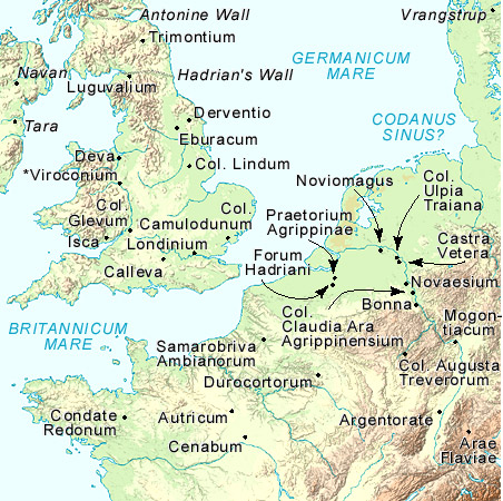 Map of British Isles and Northern Gaul(c) 1998 Interactive Ancient Mediterranean